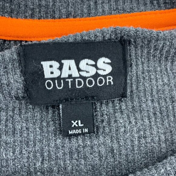 Bass Outdoor XL Long Sleeve Utility Tee In Black Beauty Crew Neck NWT 2458 - Picture 3 of 9